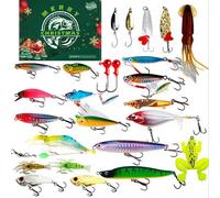 Advent Calendar for 24 Days Christmas Advent Calendar, Realistic Lures for Lake River Stream Salt Water Boys Teens Dad Husband Boyfriend