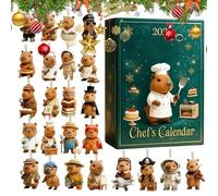 Advent Calendar for Christmas Countdown - 2D Figures Made of Acrylic | 24 Days Countdown Capybara Decoration Item for Christmas Tree | For Decoration on the Car Rear View Mirror, for Holiday Parties