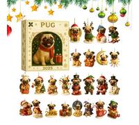 Advent Calendar For Christmas,for Countdown in Two-Dimensional Acrylic,s For Christmas Tree With Dogs Design - For Seasonal Home Wall Decoration With Style
