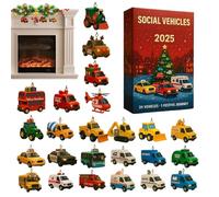 Advent Calendar for Countdown Christmas | 2D Acrylic Party Decorations | Advent Calendar with Toy Car, for Kids Boys Girls Family Activity Fun Appren
