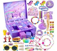 Advent Calendar for Girls 2025 - Christmas Countdown Gift - Xmas Calendar with 24 Days of Surprises including Jewelry, Hair Accessories, Unicorn Bracelet, Ring, Hair Clips, Necklace Purple