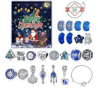 Advent Calendar Girls Charm Bracelet - Countdown Calendars Bracelets Making Kit for Kids - Creative Christmas Gifts for Women, Teenagers, Adults