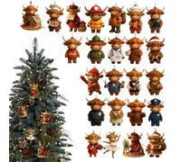 Advent Calendar Highland Cow - 26cm Mini Highland Cow Ornament, Perfect Gift | Mini Scottish Cows as Christmas Decorations with Ease, 24 Days Christmas Countdown Calendar for the Christmas Tree, Home
