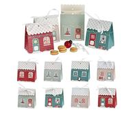 Advent Calendar Home DIY Craft Set │ 48 Pieces 24 Houses Paper Colourful Silk Ribbon │ Christmas Advent Time Calendar (1 x Advent Calendar House 48 Pieces)