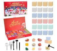 Advent Calendar Kids 2025 Gemstones Christmas Countdown Natural with 24 Rock Collection, Mini Gem Dig Kit Rock Crystal Advent Calendar Gifts for Children Teens Christmas 24 Day