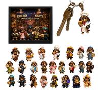 Advent Calendar | Pretty 2D Acrylic Charms for 24 Days | 2026 Dachshund Village Christmas Advent Decor | For Boys Girls Adults Party Holiday Keychain Backpack Pouch