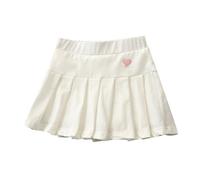 Advent Calendar Read Aloud Kids Pleated Skirt for Girls, School Skirt, Mini Skirt, Pleated Cheer Skirt, Casual Skater Skirt Girls Tennis, White, 1-2 Years