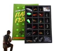 Advent Calendar with Baits - ABS + Metal 26 x 18 x 3 cm | 24-Day Set with 24 Grids, Water, Saltwater, Bass Bait Hook, Advent Calendar |