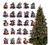 Advent Calendar with Halloween - for 24 Days with Countdown, 2D Acrylic Halloween Pendant to Decorate House Tree Backpack Fireplace Home