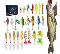 Advent Calendar with Hooks and Lures | 24 Days of Advent for Christmas - Daily Bait for Freshwater and Saltwater for Men Festival Gift