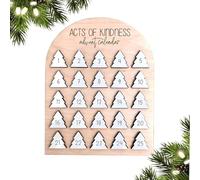 Advent Calendar, Wooden 25-Day Countdown Calendar, Sharing Kindness Advent Calendar Christmas Decorations for Kids and Adults