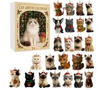 Advent Calendars 2025,24 Days Christmas Countdown Calendar with 24pcs Cartoon Ornaments For Christmas Kitten,Cute Kitten