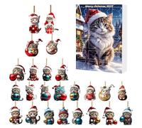 Advent Calendars 2025, 24 Days Ornaments Christmas Countdown Calendar, For Christmas Pendants Tree, Acrylic Cats 2D