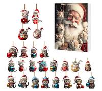 Advent Calendars 2025, 24 Days Ornaments Christmas Countdown Calendar, Pendants Acrylic Cats For Christmas 2D Tree,