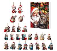 Advent Calendars 2025, 24 Days Ornaments Christmas Countdown Calendar, Pendants For Christmas 2D Tree, Acrylic Cats