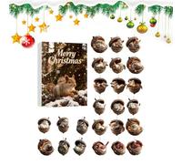 Advent Calendars - 24-Day Flat Pendant Countdown with Cute Animal Pieces, Great for Families, Kids, Teens, Adults, and Friends, Suitable for Hanging on Trees, Window, Walls, Doors, or Mantels
