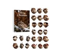 Advent Calendars - 24-Day Flat Pendant Countdown with Cute Animal Pieces, Great for Families, Kids, Teens, Adults, and Friends, Suitable for Hanging on Trees, Window, Walls, Doors, or Mantels