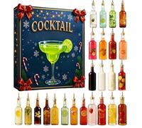 Advent Calendars - 24 Days Cocktails Countdown Calendar 2D Acrylic Christmas Decoration For Home Decorators Front Door Office Wreath Mantel