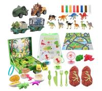 Advent Calendars Christmas - Countdown Calendar for 24 Day Toy Vehicles with Car Model - Includes 24 Types of Dinosaurs and 1 Map Boys Girls Living Room Room