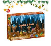 Advent Calendars For Christmas | 24 Days 2025 Natural, Countdown Calendar Gems Science Festive - For Children Adults Boys Explorer Birthday Party Desk