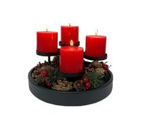 Advent Candle Holder - 8.27 Inch Stand | Metal Display - 800 g four-slot decorative garland design enhancing tables mantels desks creating warm festive ambiance for home office celebrations year-round