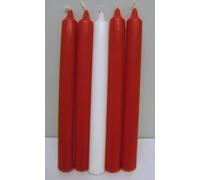 Advent Candle Set - Set of 4 Red and 1 White Bistro Style Dinner Candles by Ancient Wisdom