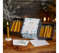 Advent Candles - Berry by Cotton & Grey - 24 Pure Beeswax Twenty Minute Candles with Ceramic Holder