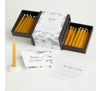 Advent Candles - Clementine. 24 x Twenty Minute Candles with a Ceramic Holder to Help Count Your Way to Christmas for Your Festive Well-Being.
