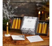 Advent Candles - Pine. 24 x Twenty Minute Candles with a Ceramic Holder to Help Count Your Way to Christmas for Your Festive Well-Being.