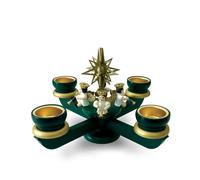 Advent Candlestick With 4 Engelmusikanten And Tealight Candles Green 30x18x30cm