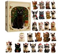 Advent Cat Calendar - Cartoon Cat Christmas Countdown Ornaments, Acrylic Holiday Decorations | Home Decor for Tree, Living Room, Bedroom, Office, Window, Desk, Collectors, Kids, Men and Women Gift