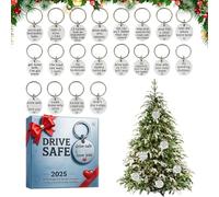 Advent Christmas Calendar 2025 - Christmas Countdown 2D Acrylic | Safe Driving Keychain with Blessings - for Men Husbands Boyfriends Friends Birthday Holiday Valentine Father's Day