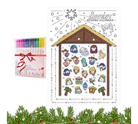 Advent Christmas Calendar 2025,Educational Christmas Advent | Nativity Scene Holiday Calendar | for Kids Family Party Gathering Living Room Bedroom Wall Door Home Decor