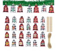 Advent Christmas Calendar Bags | Christmas Advent Glowing 2025 | Empty Party Favor Drawstring Bags | for Children Adults Friends Holiday Wedding Birthday Candy Chocolate