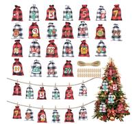 Advent Christmas Calendar Bags - Reusable Glowing Christmas Countdown | Empty Party Favor Drawstring Bags | for Family Friends Candy Toys Snacks Party Favors Wedding Birthday