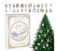 Advent Christmas Calendar - Sophisticated 2D Acrylic Pendant Display, Porcelain Design Collection 24 Days, Interactive Monitoring Experience