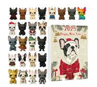 Advent Christmas Calendars, 2025 2D Acrylic Pendant for Festive Decoration, Cute and Collectible with French Bulldog Design, Holiday French Bulldog Ornament Calendar for Wall, Window, Door, Tree