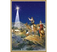 Advent Christmas Card 24 Doors 210 x 148 mm Blank with Envelope Nativity Wise Men Following Star - 659 - Traditional German Design
