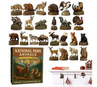 Advent Countdown, 2D Acrylic Advent Ornament, 24 Days National Park Animal Christmas Tree Decoration | For Christmas Holidays, Seasonal Exhibition, Winter Time, Window Decoration