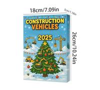 Advent Countdown Calendar 2025 - Holiday Toy Car for Kids, 24 Days Pendant Set with 2d Flat Christmas Decorations, Fun Engaging Ornament for Boys, Girls, Parents, 10.24 Inches