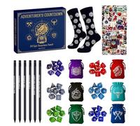 Advent Countdown Calendar 24 Days Countdown Toys | Polyhedral Dice Socks Stickers Pencils Pouches Stocking Stuffers for Home Classroom School Daily Family Activity