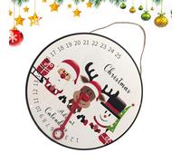 Advent Countdown Calendar Wall Sign - Wooden Christmas Countdown Clock, Seasonal Holiday Decor | Santa Reindeer Snowman Tree Scene With Mountable Display For Living Room, Classroom, Dorm, Bedroom