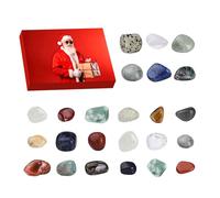 Advent Crystal Christmas - 24 Days Stone Collection,Natural Rock Advent Countdown Calendar,for Kids Teens Adults Home Classroom Teachers School Events Family Bonding Meditation