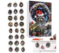 Advent Decoration with Animals - Acrylic 26 x 18 x 3 cm | 24 Day with 2D Acrylic Tree and Holes with Animal Backpack Pendant for Party Door Rear View Mirror Baltic Tree