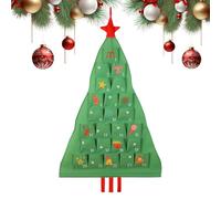 Advent Fabric - 24 Days Christmas Tree Shape Pouch - Countdown Calendar Wall Hangable - for Candies Snacks Bedroom Study Apartment Wall Door Fireplace Office Party Planners Home Decorators