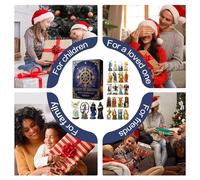 Advent Figure - 2D Statue Decorations - 24 Pieces Tarot Characters Countdown Calendar 2025 | For Adults Teenagers Students Friends Door Handle Home Party Car Interior Decoration