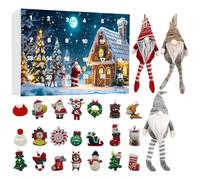 Advent Gnom Figures - 24 Day Collector's Items, Christmas Calendar | Countdown Calendar 2025 With Decorative Party , Desktop Table Fireplace Door
