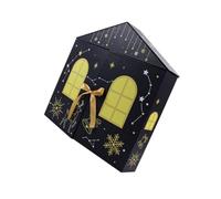 Advent House Countdown Treat Organizer 24 Slot Christmas Paperboard Package Fold Flat Display Decor Piece for Party Table Family Tradition Small Candy Storage