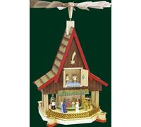 Advent House Small Pyramid Pyramid House Handmade Seiffen Erzgebirge NEW 09080