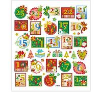 Advent Numbers Christmas Fancy Stickers Kids Crafts, Card Making, Glitter, Foiled 29180
